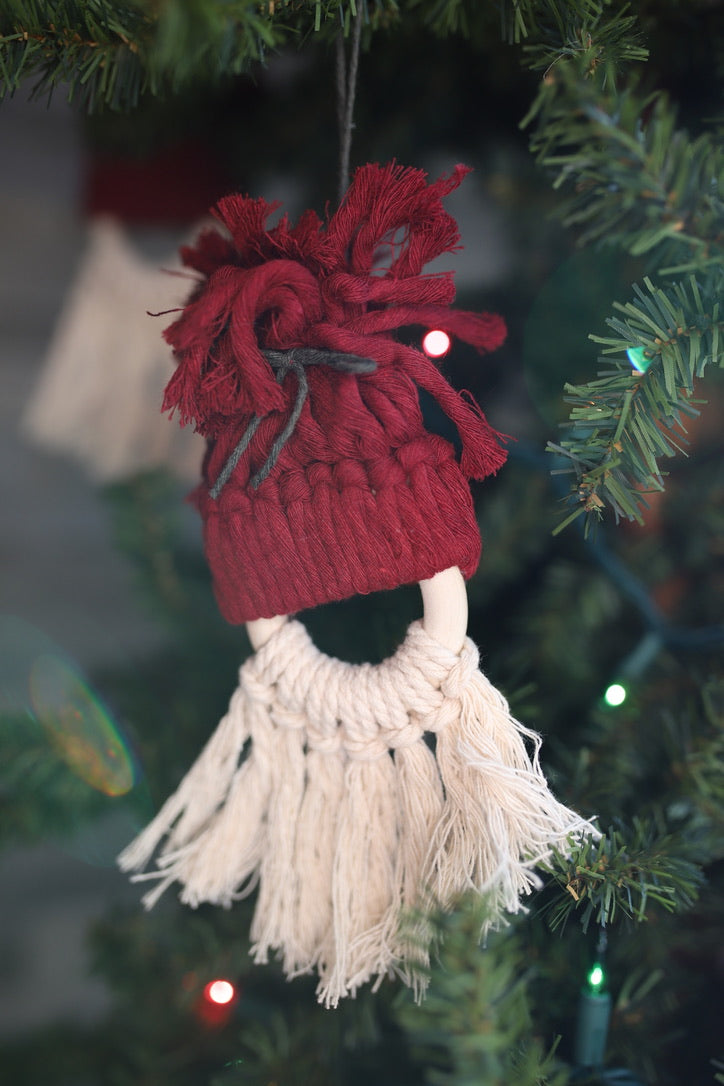 Macrame Santa Ornament