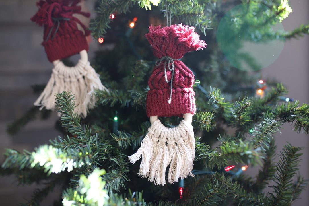 Macrame Santa Ornament