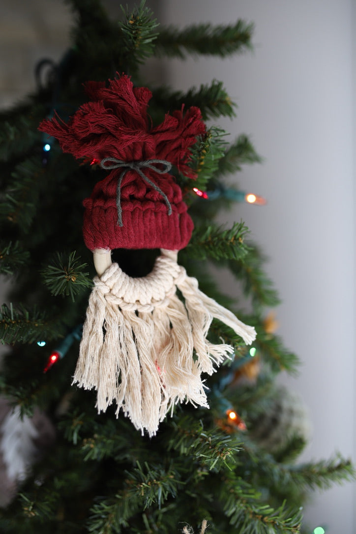 Macrame Santa Ornament