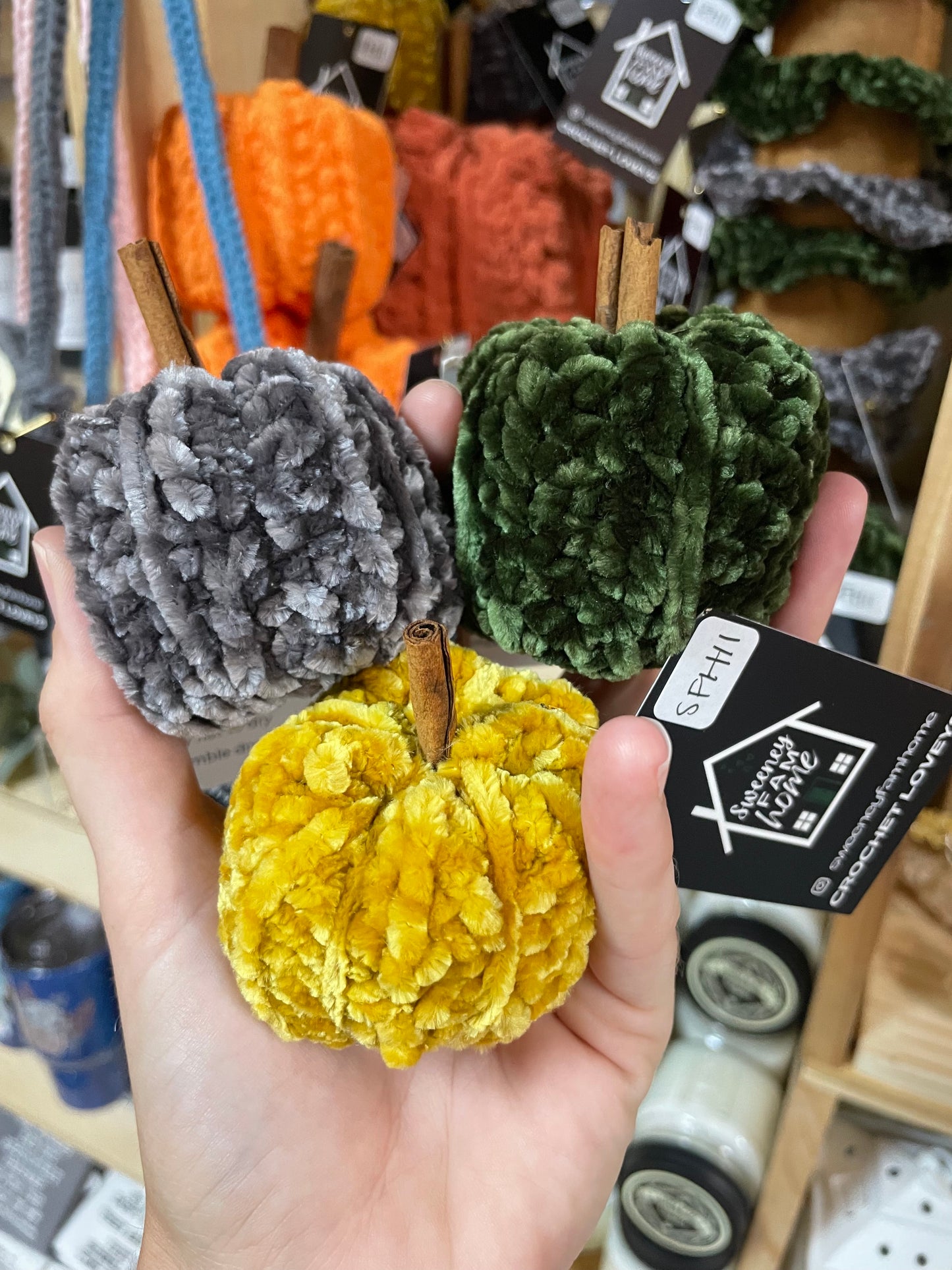 Mini Velvet Pumpkins